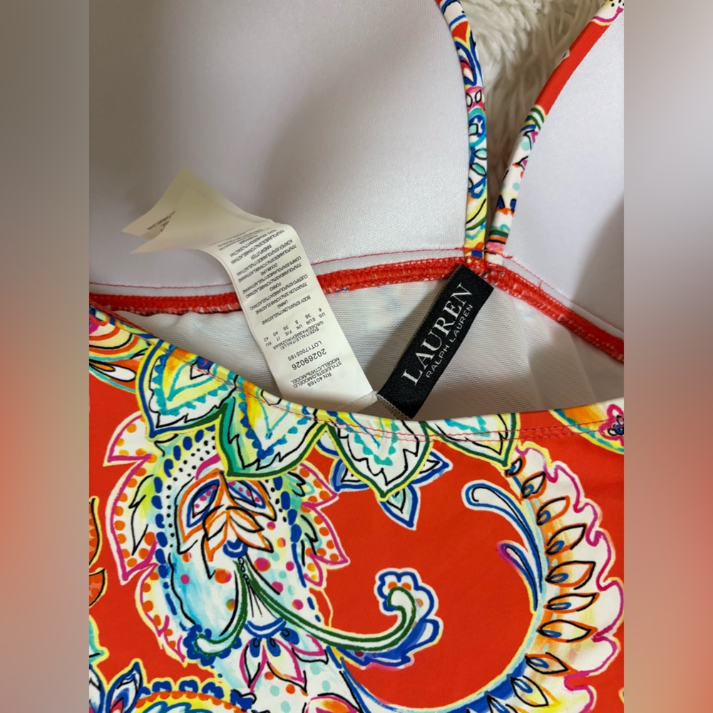 Ralph Lauren Red Paisley Halter Top - Picture 3 of 7